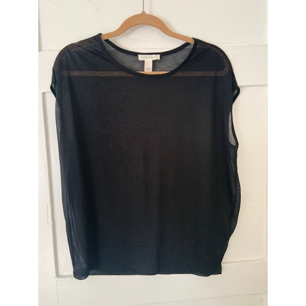 Sheer Black T-shirt Top